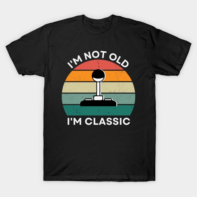 I'm not old, I'm Classic | Joystick | Retro Hardware | Vintage Sunset | '80s '90s Video Gaming T-Shirt by octoplatypusclothing@gmail.com
